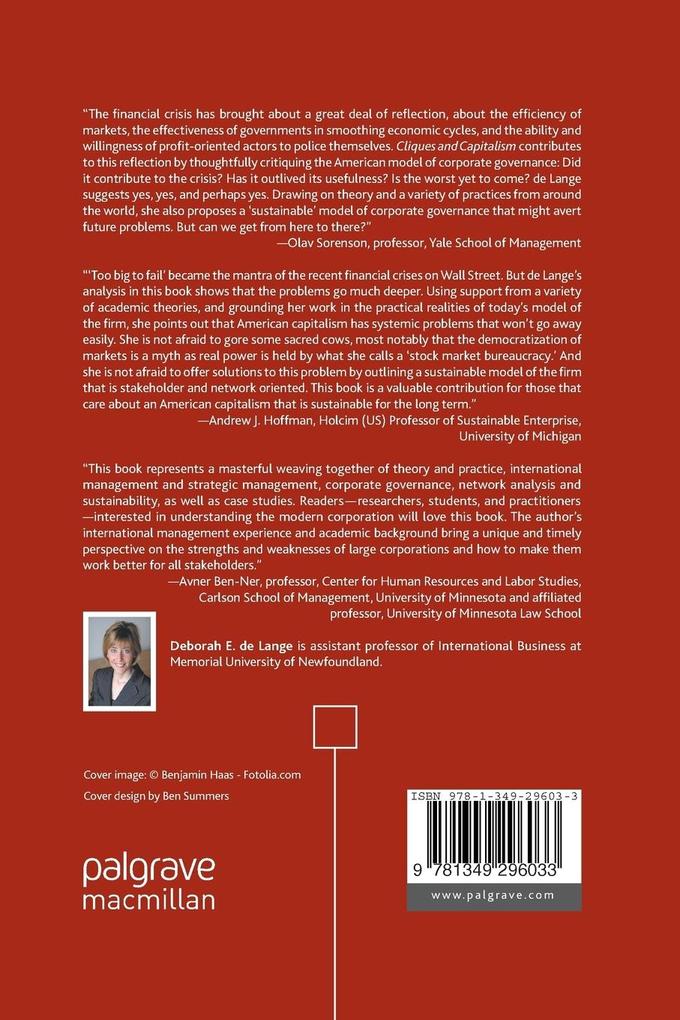 Weitere Ansicht: Cliques and Capitalism | Deborah E. de Lange