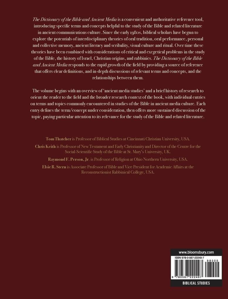 Weitere Ansicht: The Dictionary of the Bible and Ancient Media