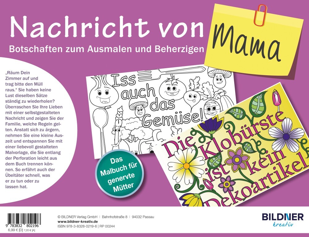 Weitere Ansicht: Das Malbuch für Erwachsene: Nachricht von Mama!