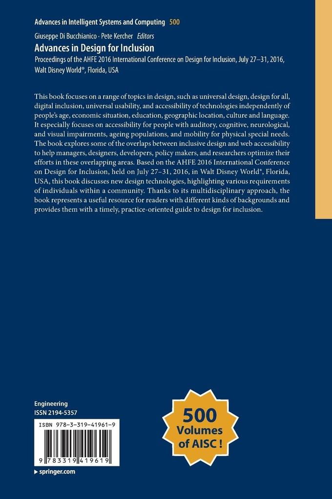 Weitere Ansicht: Advances in Design for Inclusion