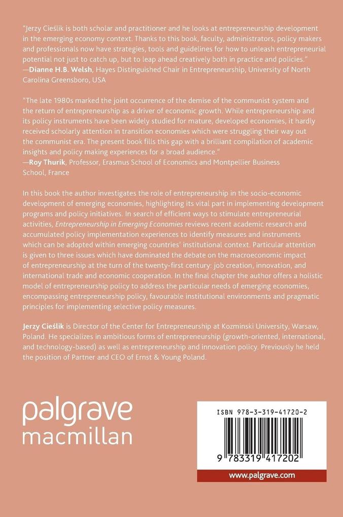 Weitere Ansicht: Entrepreneurship in Emerging Economies | Jerzy Cieslik, Jerzy Cielik