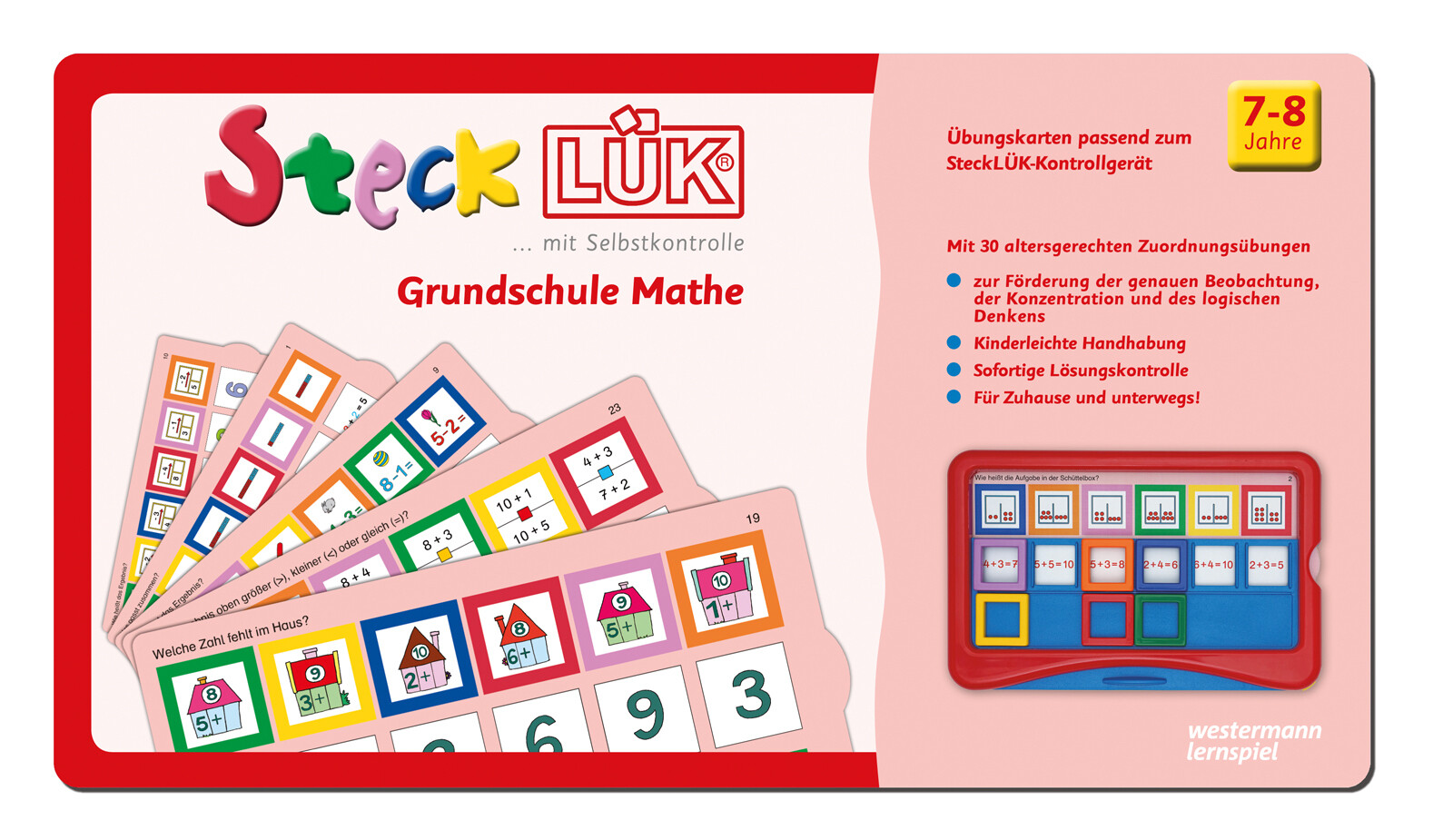 Produktbild: SteckLÜK. Grundschule Mathe: Alter 7 - 8 (rot)