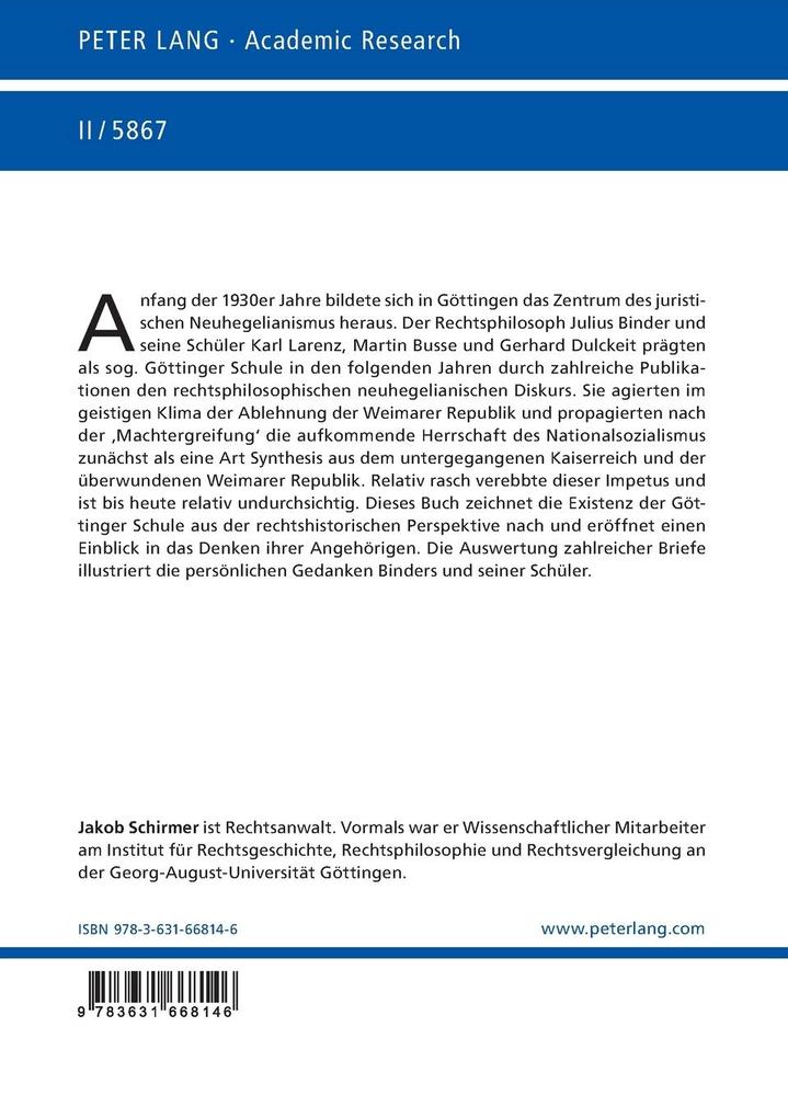 Weitere Ansicht: Die Göttinger Hegel-Schule | Jakob Schirmer