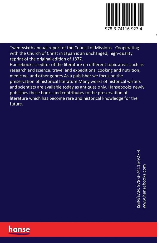 Weitere Ansicht: Twentysixth annual report of the Council of Missions