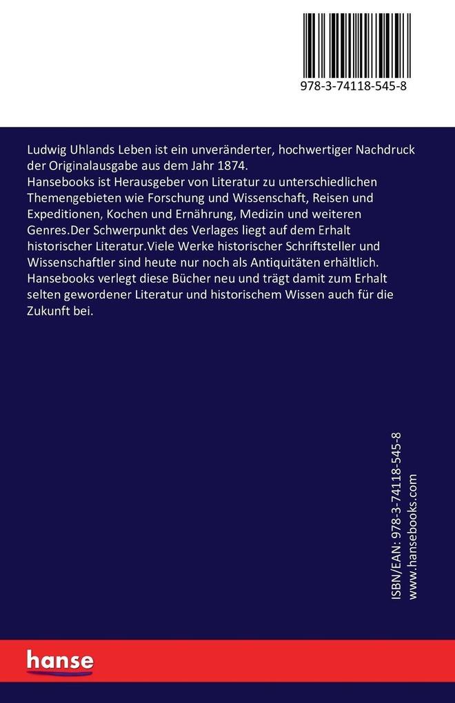 Weitere Ansicht: Ludwig Uhlands Leben | Emilie Uhland