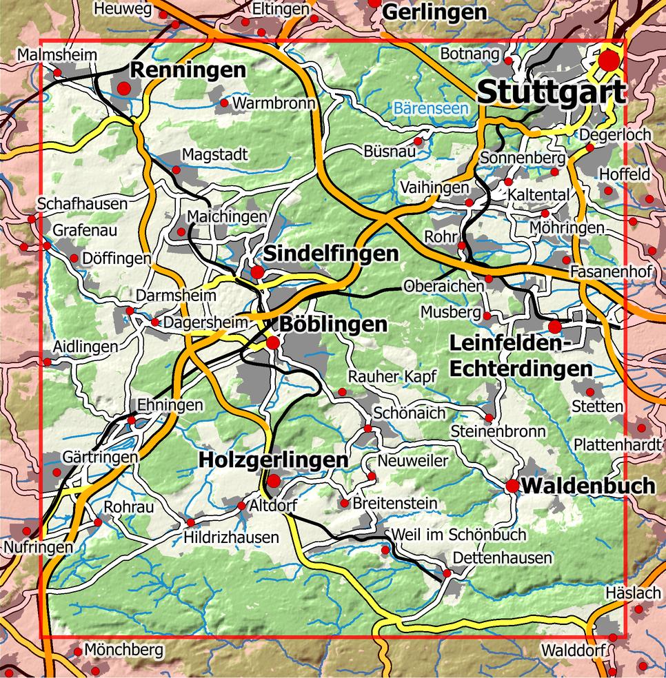 Weitere Ansicht: Stuttgart Südost 1 : 25 000