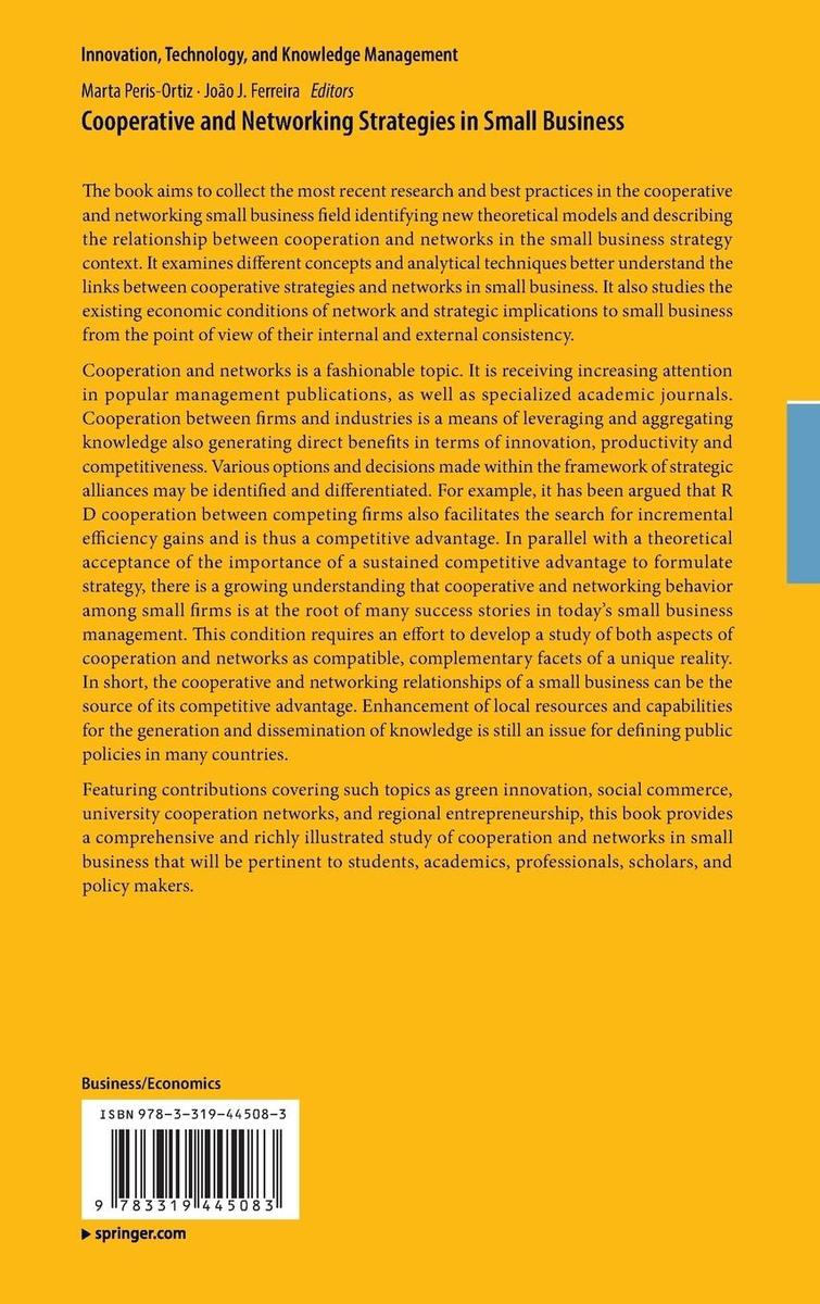 Weitere Ansicht: Cooperative and Networking Strategies in Small Business