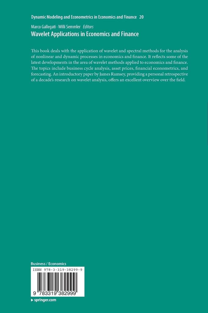 Weitere Ansicht: Wavelet Applications in Economics and Finance