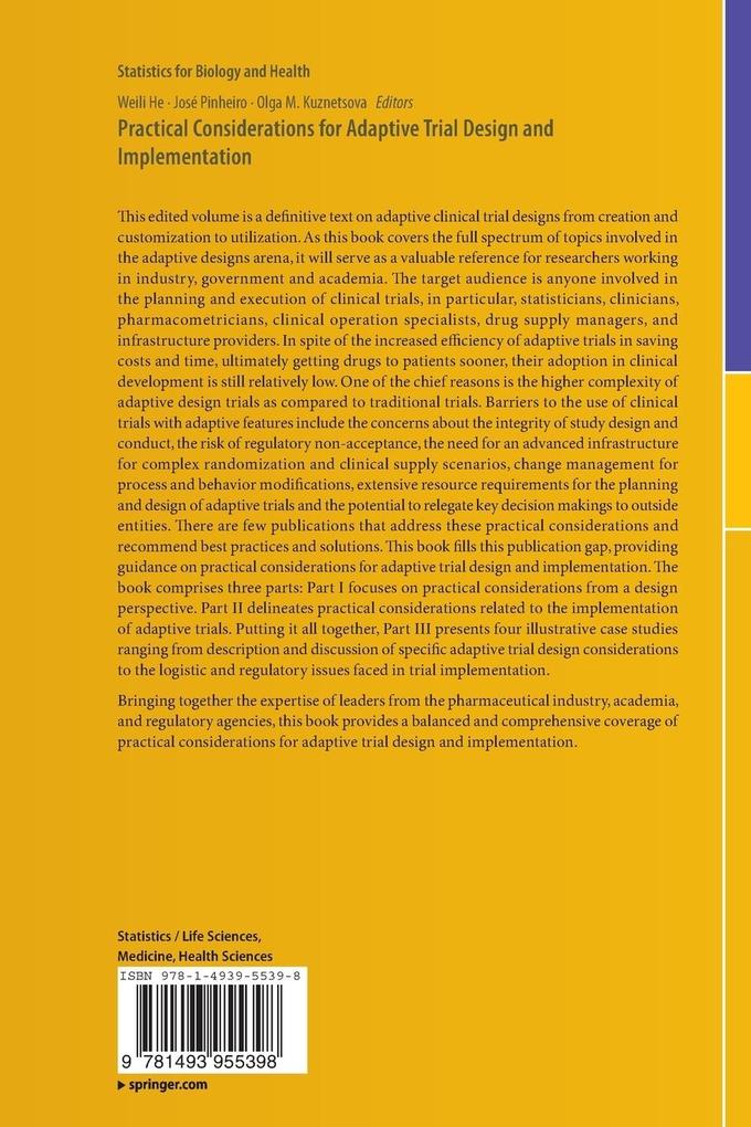 Weitere Ansicht: Practical Considerations for Adaptive Trial Design and Implementation