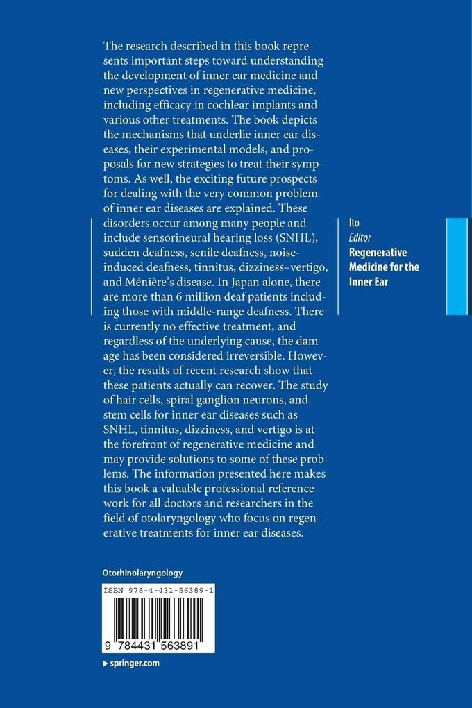 Weitere Ansicht: Regenerative Medicine for the Inner Ear
