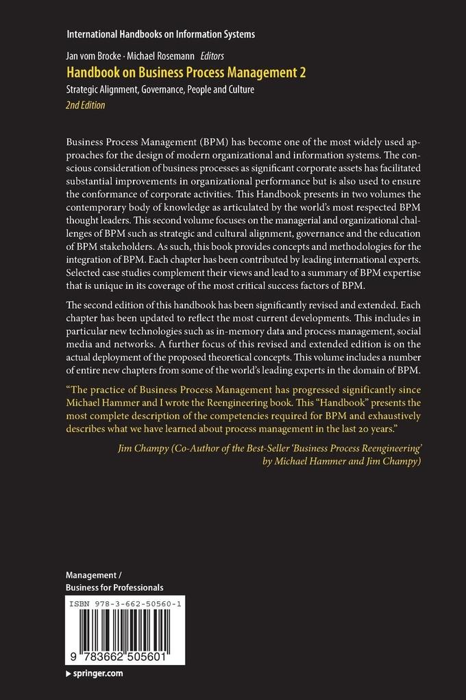 Weitere Ansicht: Handbook on Business Process Management 2