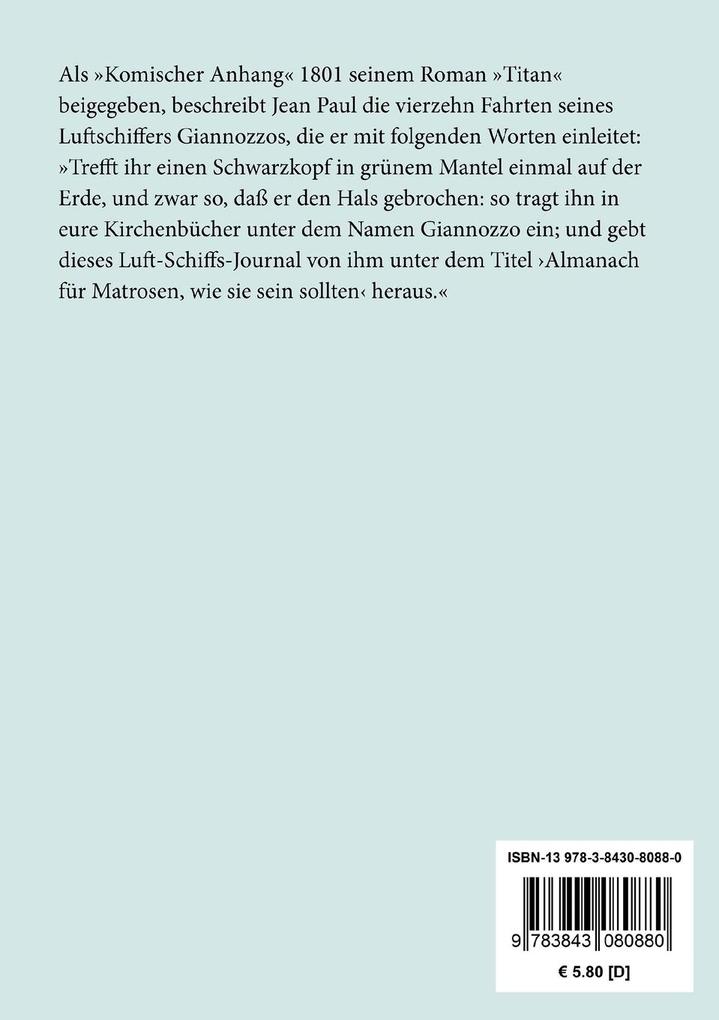 Weitere Ansicht: Des Luftschiffers Giannozzo Seebuch | Jean Paul