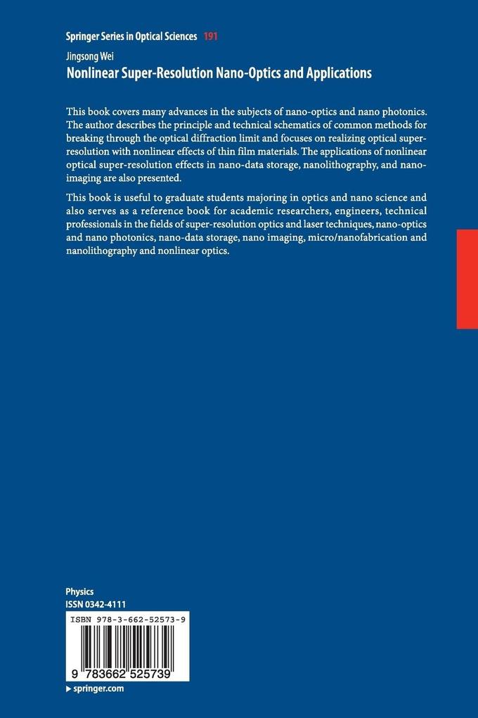 Weitere Ansicht: Nonlinear Super-Resolution Nano-Optics and Applications | Jingsong Wei