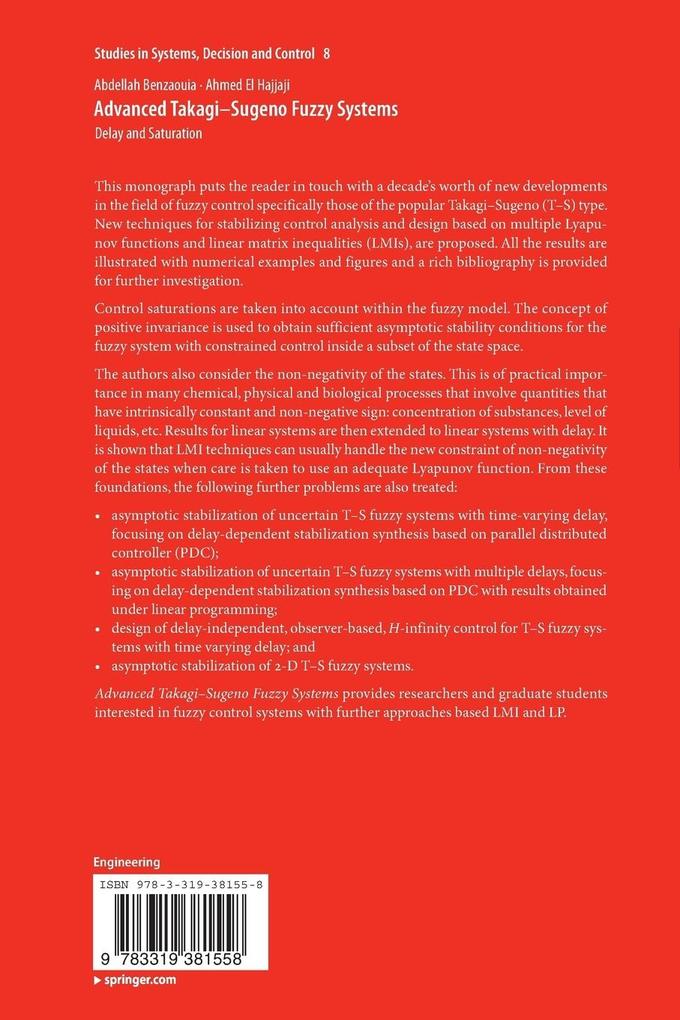 Weitere Ansicht: Advanced TakagiSugeno Fuzzy Systems | Abdellah Benzaouia, Ahmed El Hajjaji