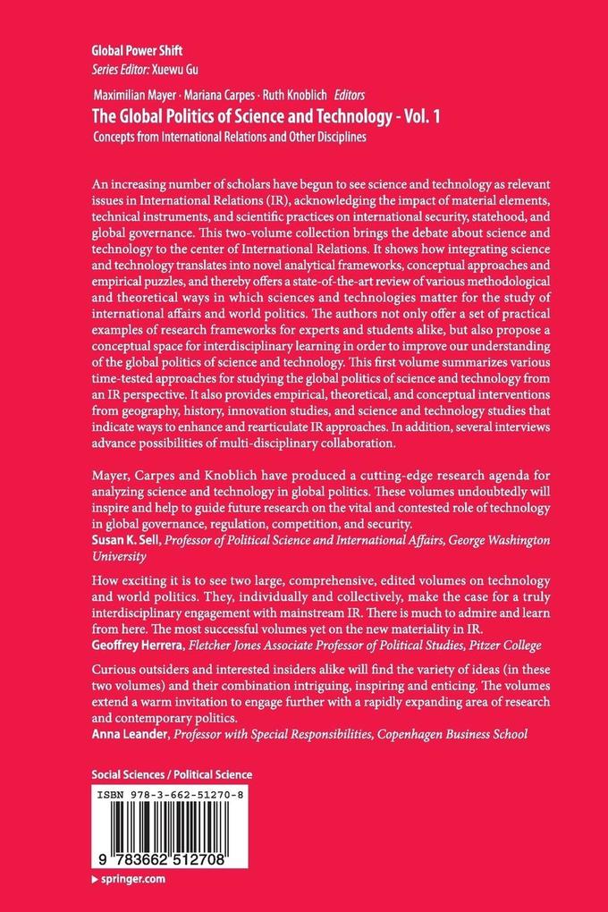 Weitere Ansicht: The Global Politics of Science and Technology - Vol. 1