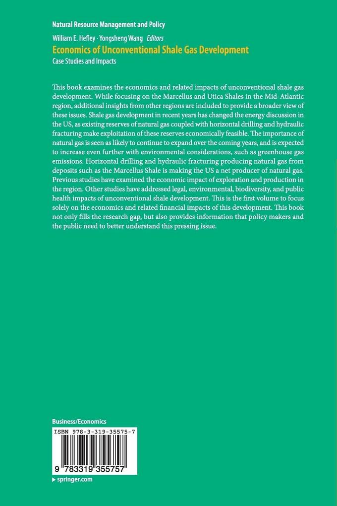 Weitere Ansicht: Economics of Unconventional Shale Gas Development