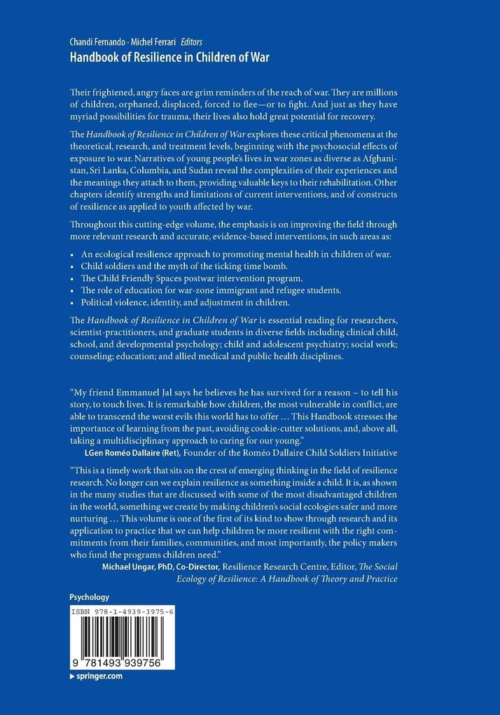 Weitere Ansicht: Handbook of Resilience in Children of War