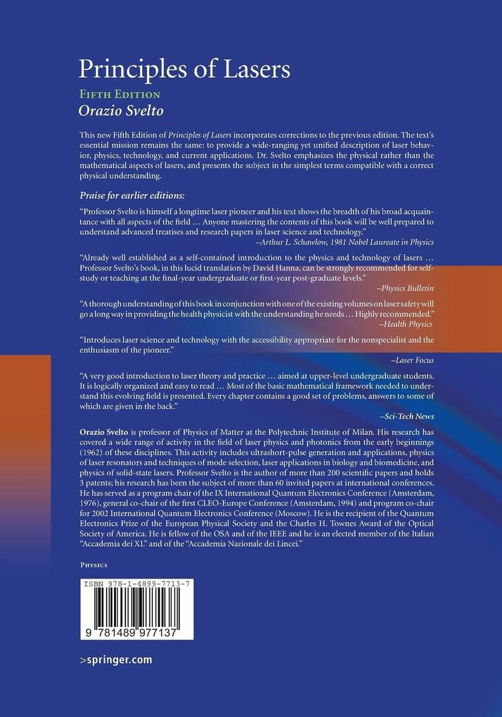 Weitere Ansicht: Principles of Lasers | Orazio Svelto