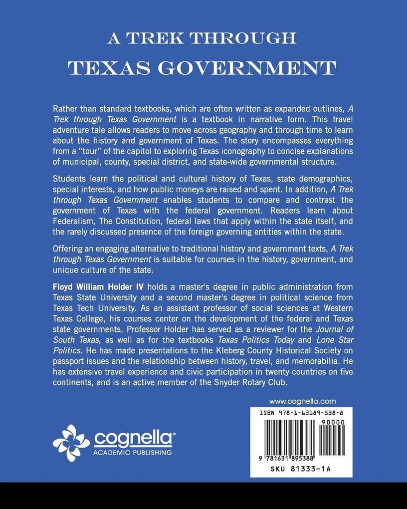 Weitere Ansicht: A Trek through Texas Government | Floyd William Holder