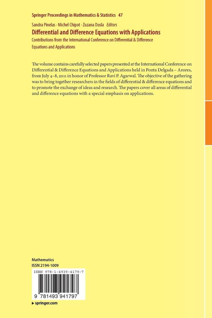 Weitere Ansicht: Differential and Difference Equations with Applications