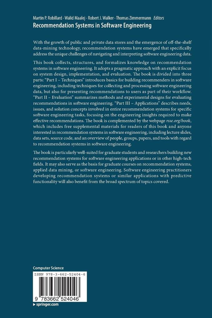Weitere Ansicht: Recommendation Systems in Software Engineering