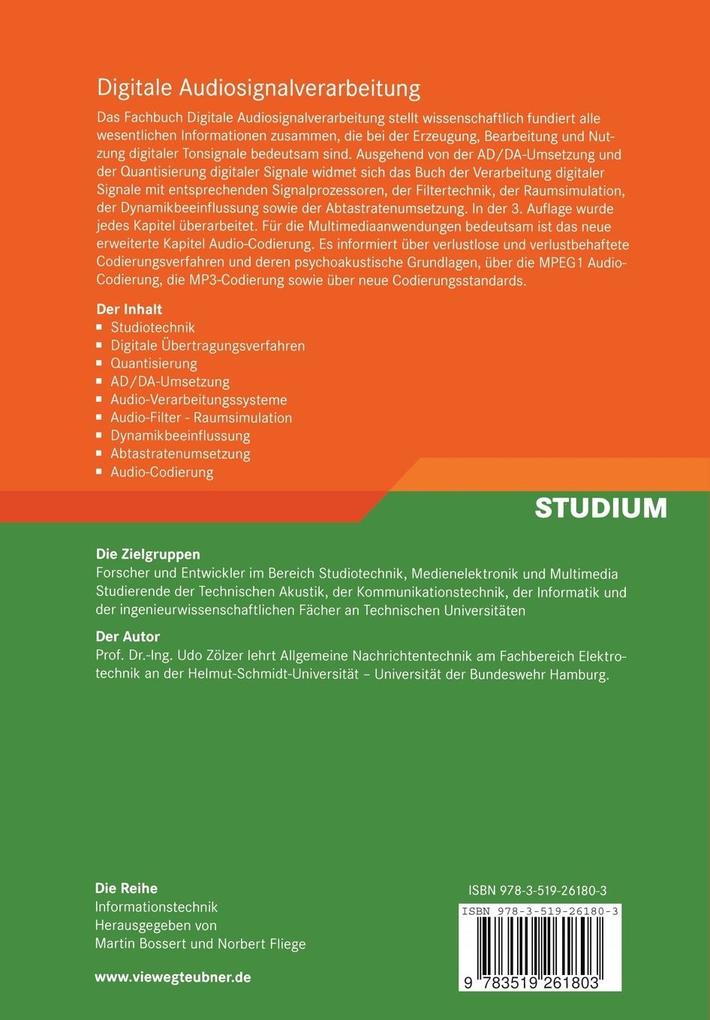 Weitere Ansicht: Digitale Audiosignalverarbeitung | Udo Zölzer