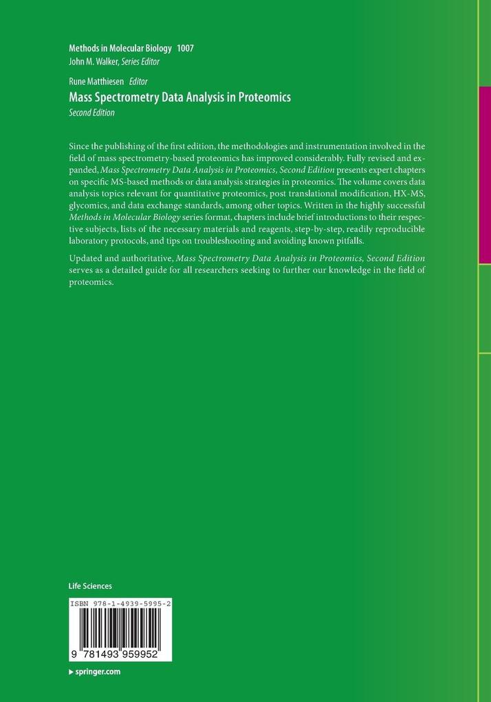 Weitere Ansicht: Mass Spectrometry Data Analysis in Proteomics