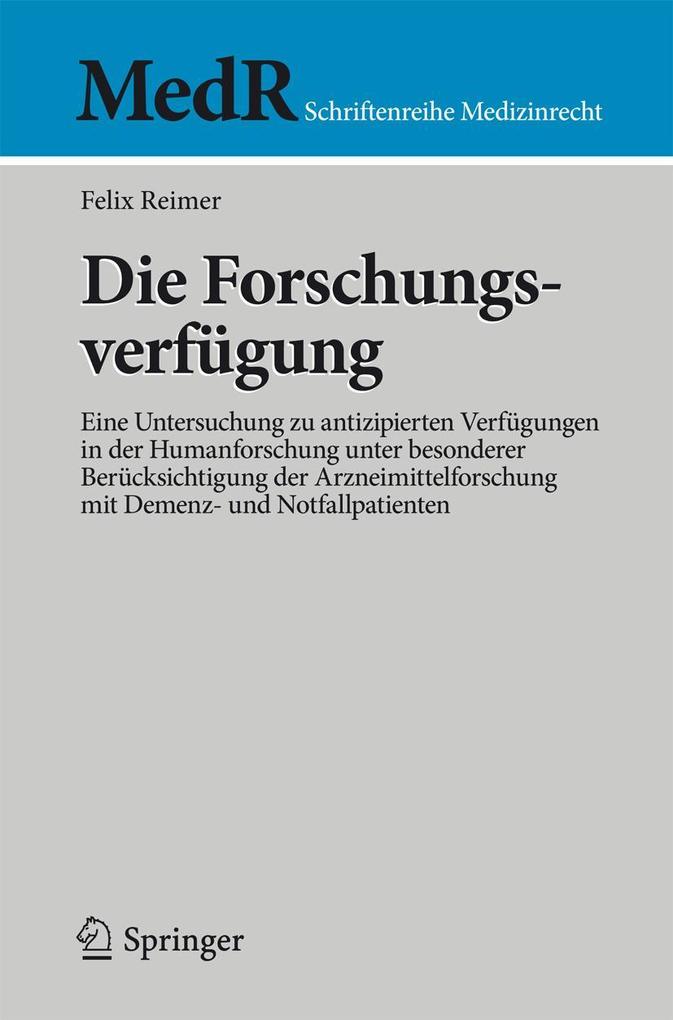 Produktbild: Die Forschungsverfügung | Felix Reimer