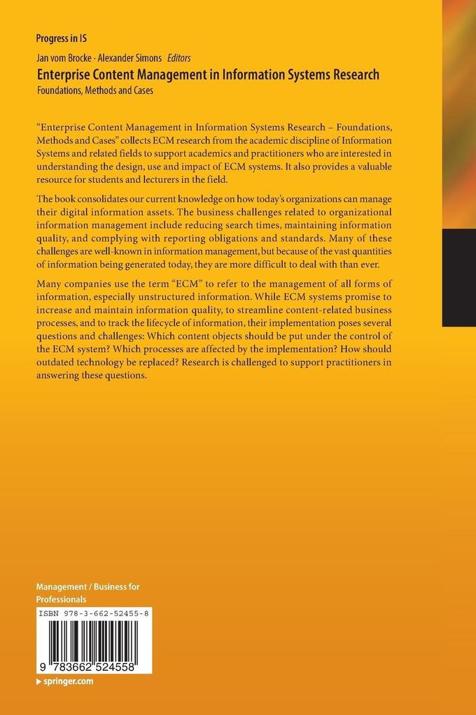 Weitere Ansicht: Enterprise Content Management in Information Systems Research