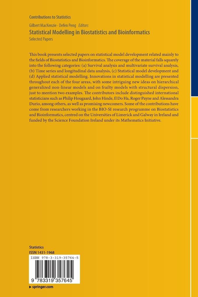 Weitere Ansicht: Statistical Modelling in Biostatistics and Bioinformatics