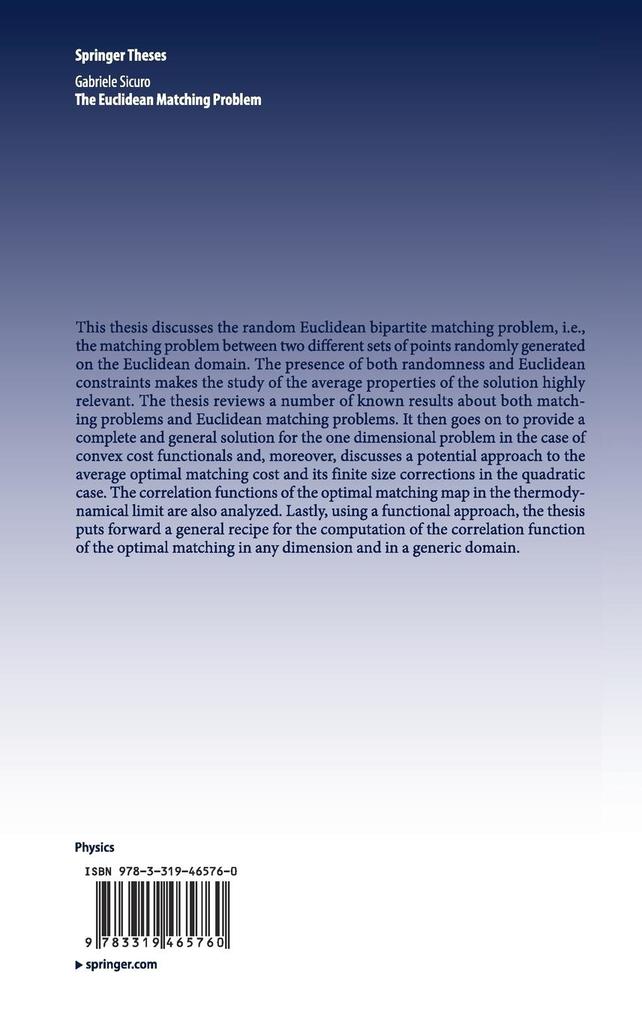 Weitere Ansicht: The Euclidean Matching Problem | Gabriele Sicuro