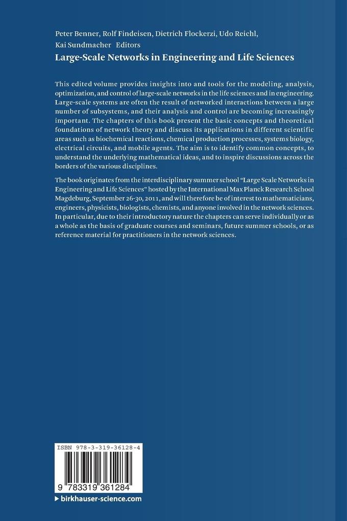 Weitere Ansicht: Large-Scale Networks in Engineering and Life Sciences