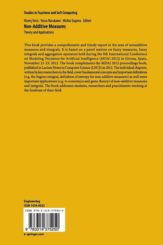 Weitere Ansicht: Non-Additive Measures