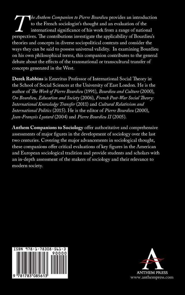 Weitere Ansicht: The Anthem Companion to Pierre Bourdieu