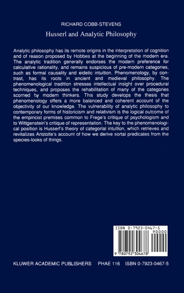 Weitere Ansicht: Husserl and Analytic Philosophy | R. Cobb-Stevens