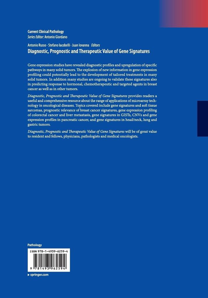 Weitere Ansicht: Diagnostic, Prognostic and Therapeutic Value of Gene Signatures