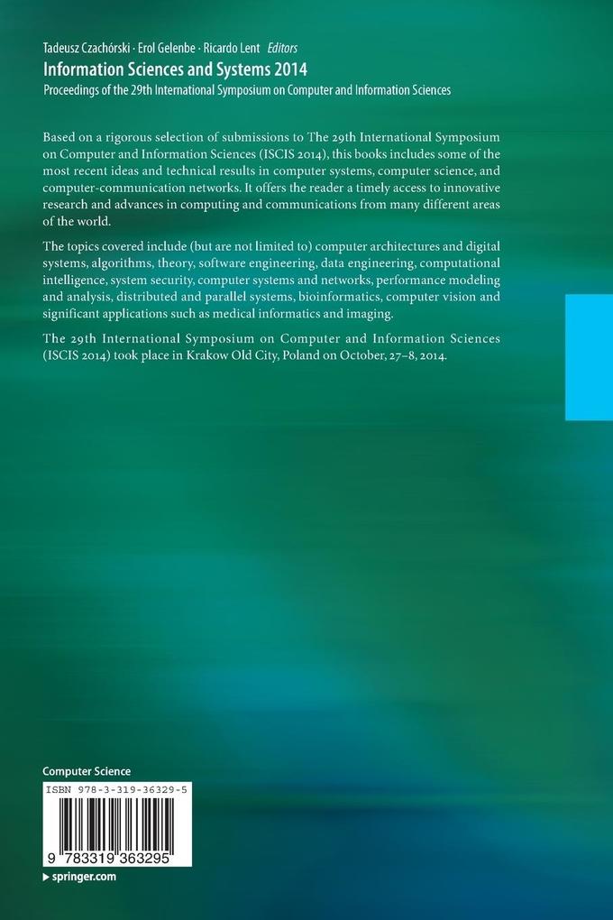 Weitere Ansicht: Information Sciences and Systems 2014
