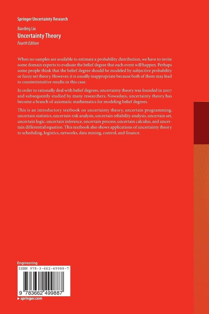 Weitere Ansicht: Uncertainty Theory | Baoding Liu