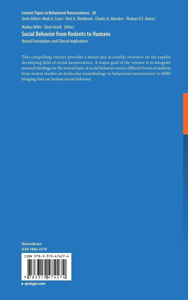 Weitere Ansicht: Social Behavior from Rodents to Humans