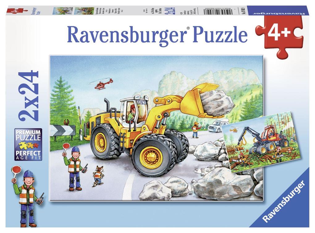 Produktbild: Bagger und Waldtraktor. Puzzle 2 x 24 Teile