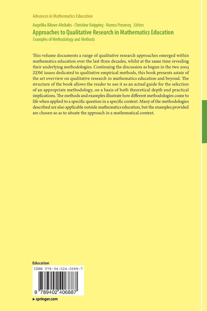 Weitere Ansicht: Approaches to Qualitative Research in Mathematics Education