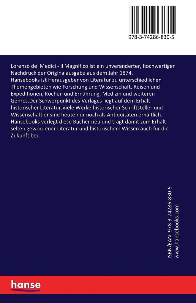 Weitere Ansicht: Lorenzo de' Medici - il Magnifico | Alfred Von Reumont