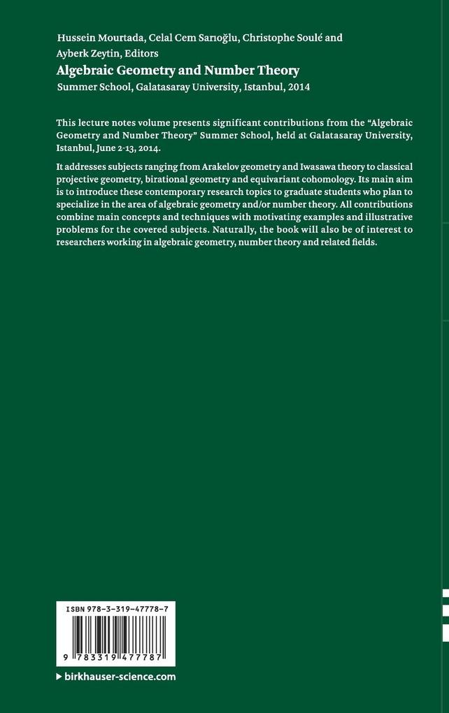 Weitere Ansicht: Algebraic Geometry and Number Theory