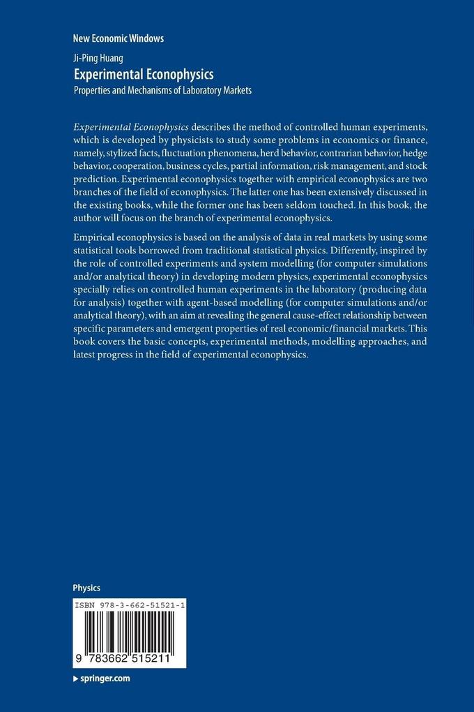 Weitere Ansicht: Experimental Econophysics | Ji-Ping Huang
