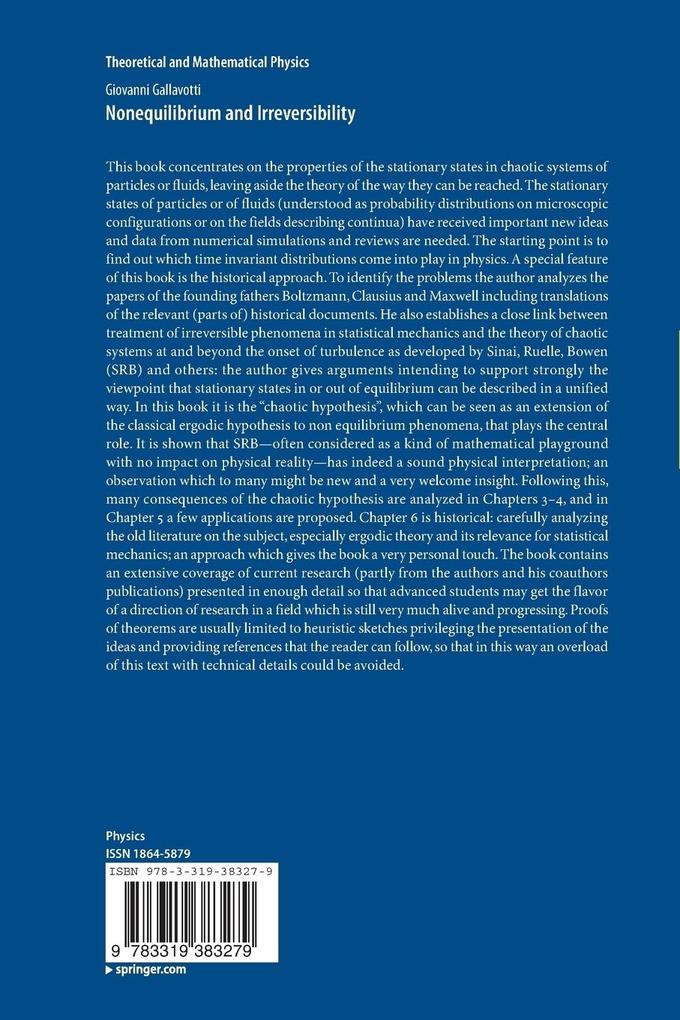 Weitere Ansicht: Nonequilibrium and Irreversibility | Giovanni Gallavotti