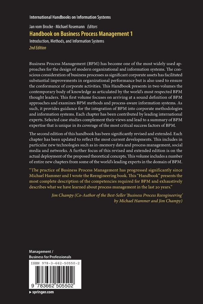Weitere Ansicht: Handbook on Business Process Management 1