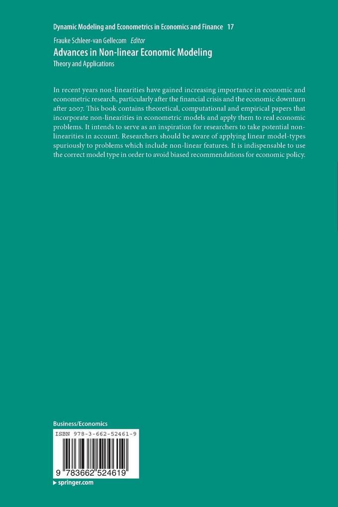 Weitere Ansicht: Advances in Non-linear Economic Modeling