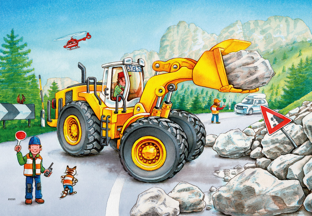 Weitere Ansicht: Bagger und Waldtraktor. Puzzle 2 x 24 Teile