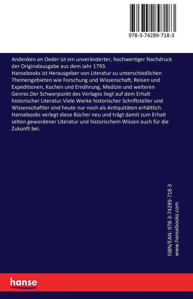 Weitere Ansicht: Andenken an Oeder | Johann Friederich Hammerich