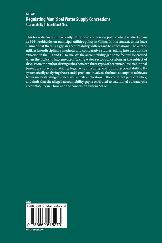 Weitere Ansicht: Regulating Municipal Water Supply Concessions | Yan Wei